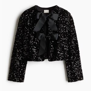 H&M Tie Front Sequin Top